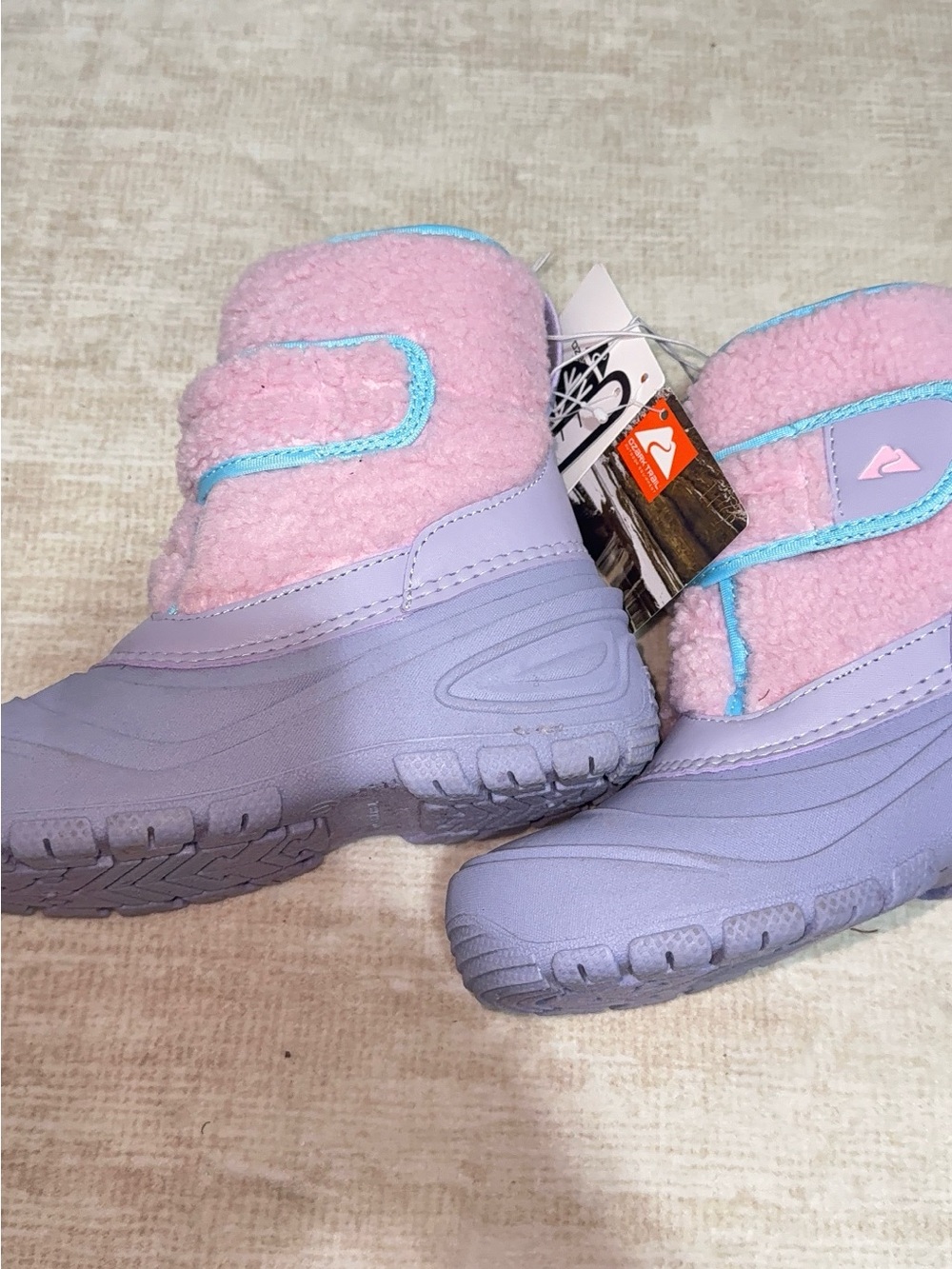 Ozark Trail Girl's Waterproof Snow Boots Size 1 Purple Pink NWT